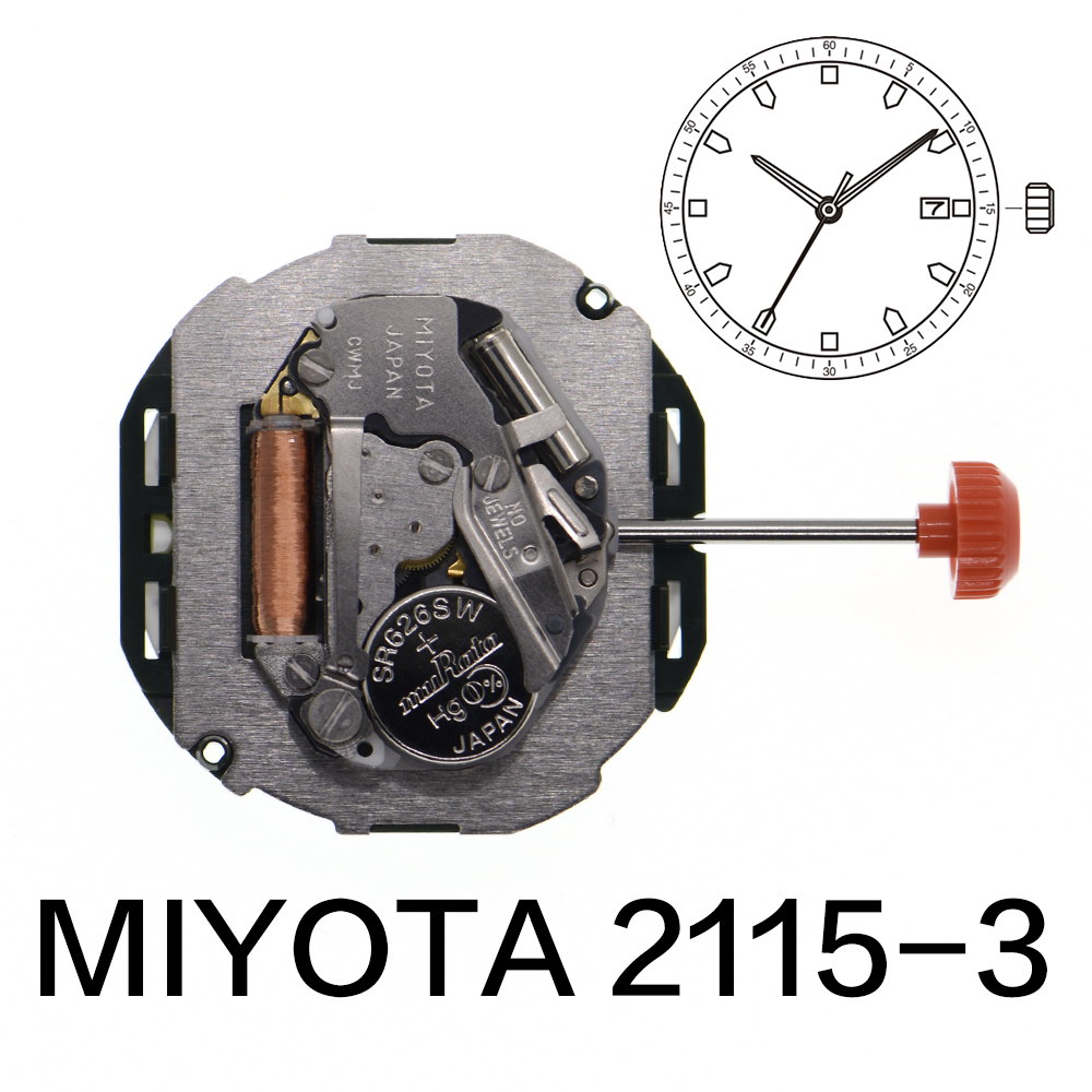 Miyota 2115 mouvement à Quartz Japona 2115-3 mouvement pièces de montre accessoires de réparation avec affichage de la Date calendrier mouvement japonais