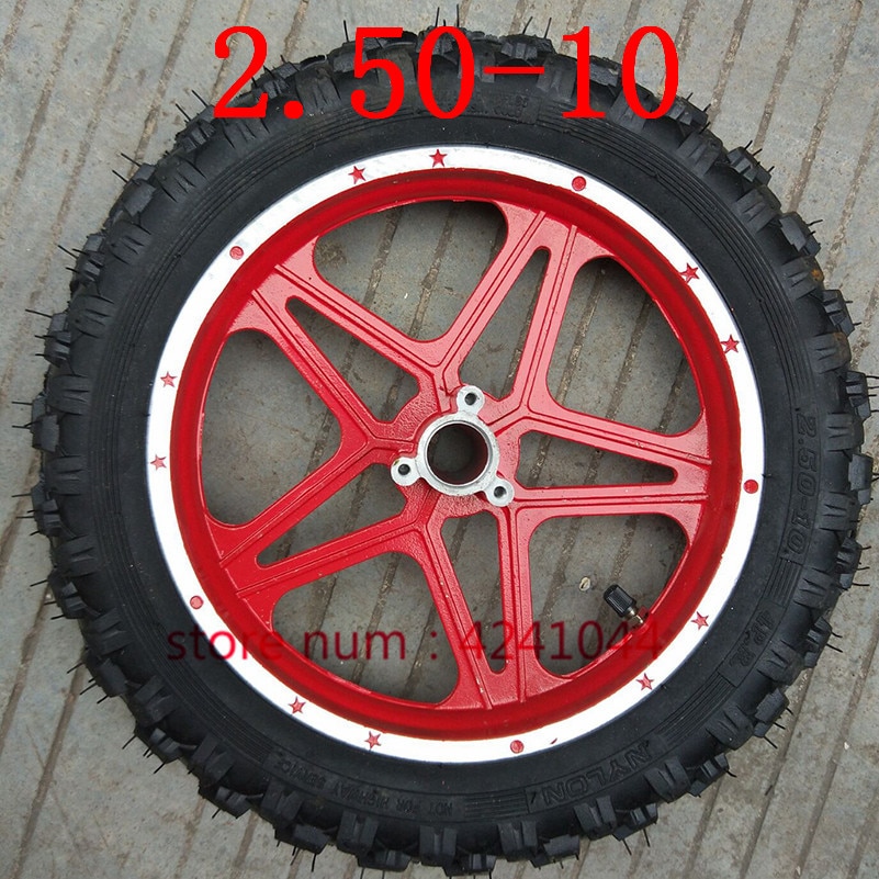 10''Mini Dirt Bike Knobby Tire wheels 2.50-10 Front or Rear rims &amp; tyre Off Road Motocross mini motorrad child