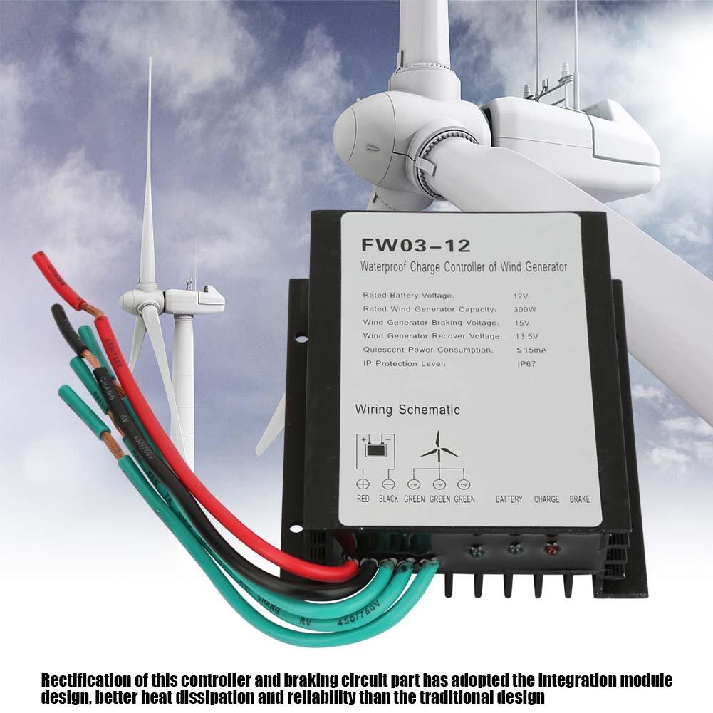 Fw03-12 ip67 vandtæt 12v vindladningsregulator vindgenerator controller