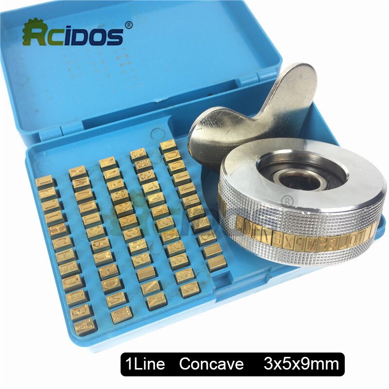 RCIDOS Convex/Concave 3x5x9mm brass letters kit for FR-900/FR-770 Continous band sealing machine character wheel box