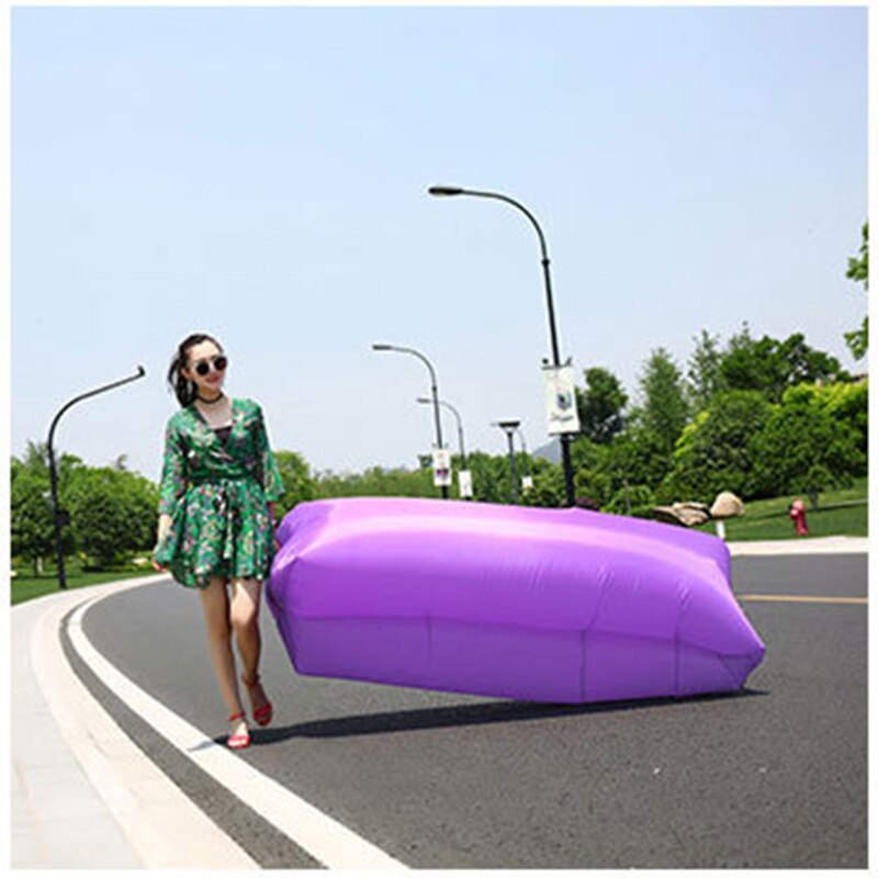 Citop udendørs produkter hurtig oppustelig luft seng sovesofa polyerster oppustelig airbag doven strand 240*75*50cm: Mørke lilla