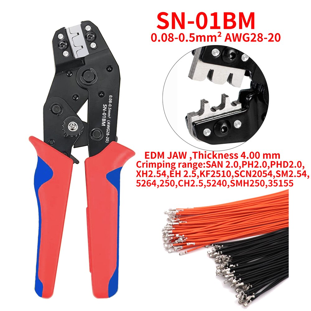 SN-01BM Krimptang Dupont Termianls Handgereedschap Set-2.54mm Dupont Connector En Crimp Pins 2.54Mm JST-XH Connector Clamp Kit: SN-01BM