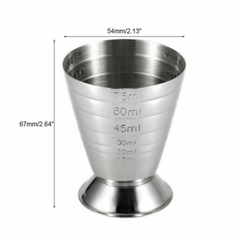 1pc 75ml Stainless Steel Measure Cup Drink Alcohol Bartending Wine Tools Bar Cafe Liquid Measure JugCup Container