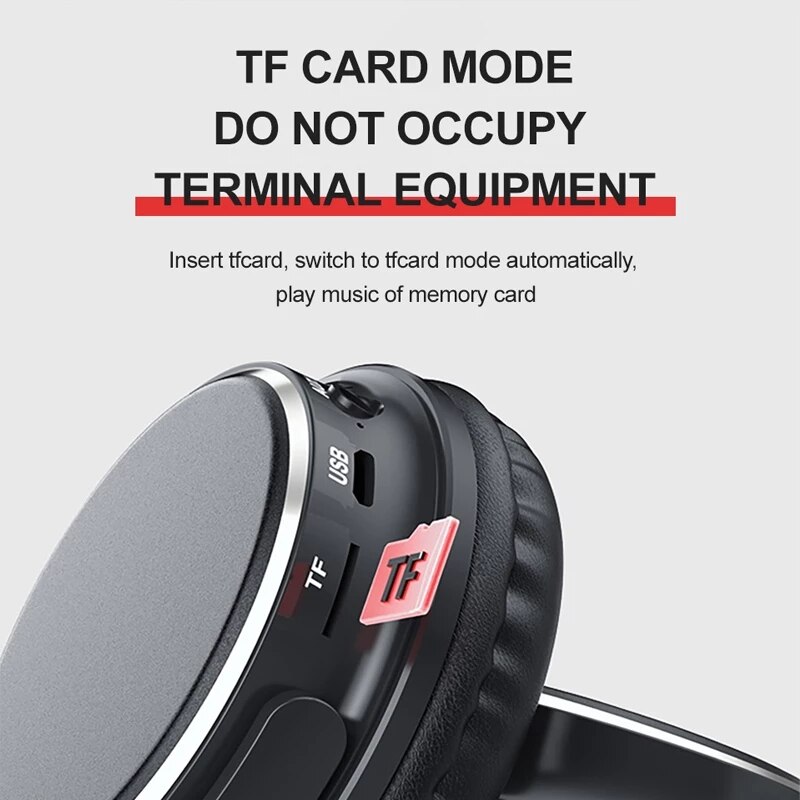 VJ901 – écouteurs sans fil Bluetooth 5.0, casque de Sport HIFI, oreillettes pliables stéréo avec carte micro TF, fonction MP3 AUX