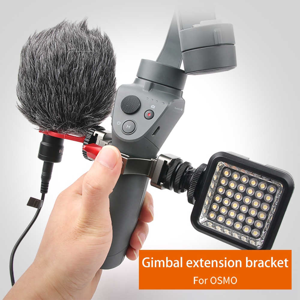 Ruigpro-Adaptador de zapata /fría Ant para DJI OSMO Mobile 2, montaje de cardán, micrófono/luz LED/Monitor/mini trípode