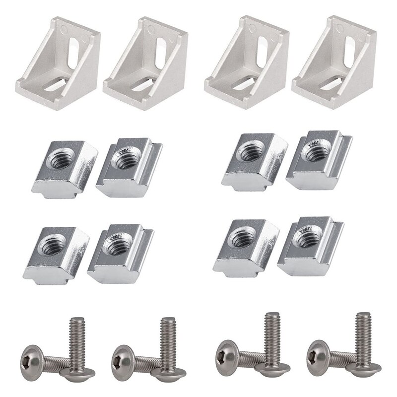 100Pcs Series Aluminum Profile Connector Set for 6mm Slot Aluminum Profile Accessories: Default Title