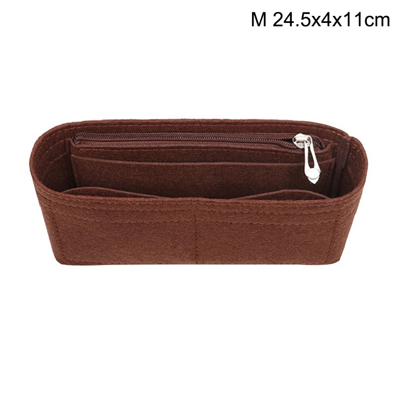 1PC Felt Insert Bag Organizer, Makeup Organizers, Liner Perfect for Brand Women's Handbags For And Cosmetic Bags: Bronze