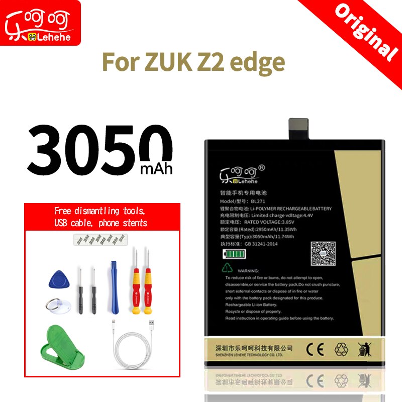 Lehehe Zuk Z1 Batterij Zuk Z2 Batterij Zuk Z2 Pro Batterij Zuk Z2 Rand Batterij BL255 BL263 BL271 BL268 echte Batterij Replacem: BL271 for Z2 edge