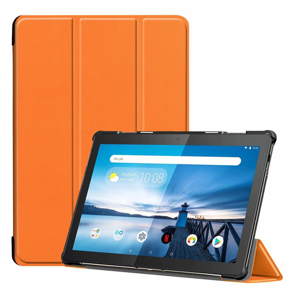 Slim Hard Case for Lenovo Tab M10 TB-X605F Release Tablet 3 Fold Magnetic Stand Cover for M10 X605 10.1 Inch: chen se