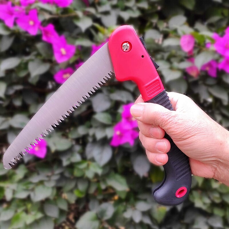 Folding Saw, with Safety Lock, Long Blade Hand Pruning Saw with Sharp and Hard Serrations and Comfortable Handle