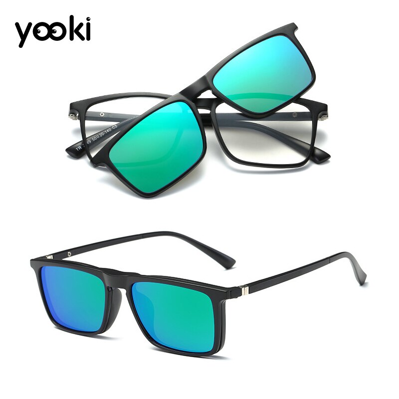 Clip on solbriller kvinder stel clips magnetiske solbriller magnet briller mænd klip briller 5 in 1: No 3