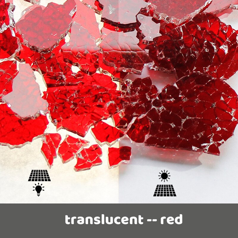 120g/4,23 unzen Bunte Glas Fragmente Mosaik Fliesen Transluzenten Spiegel Gebrochen Glas Stück DIY Kunst Handwerk Riss Material: durchscheinend rot