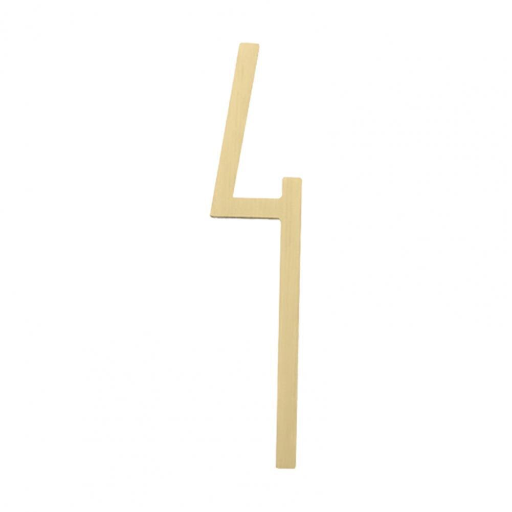 Address Number 3D Effect Wall Ornament Door Number 1-9 Brass Door Number for Apartment Number Sign: 4