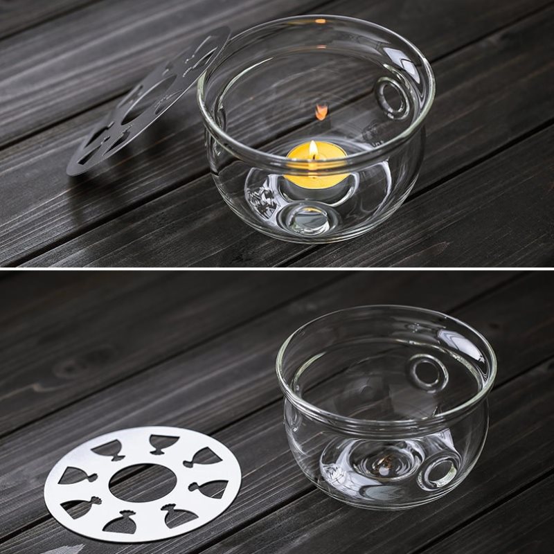 Heating Base Coffee Water Tea Candle Clear Glass Heat-Resisting Teapot Warmer