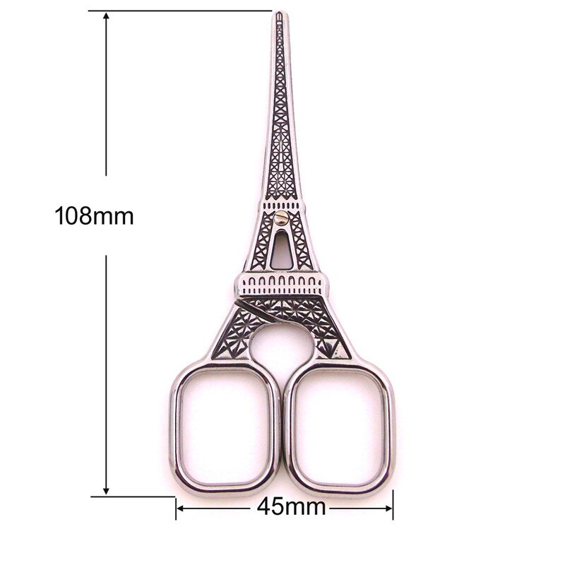 Tijeras antiguas en forma de torre Eiffel, suministros de costura para bordado y costura, de acero inoxidable, de