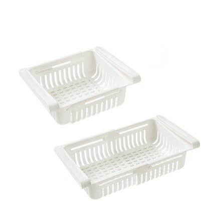 Keuken opbergrek organizer keuken organizer rek keukenaccessoires organizer plank opbergrek koelkast opbergplank doos: Wit