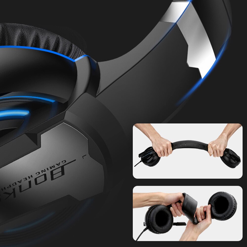 Écouteurs sans fil Bluetooth | Casque d'écoute stéréo réglables, écouteurs de jeu avec Microphone pour PC, téléphone portable,
