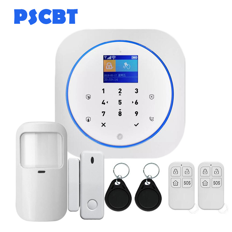 Tuya-sistema de alarma GSM para seguridad del hogar, tarjeta SIM, marcador de teléfono, aplicación de Control remoto, 11 idiomas, alarma antirrobo: Kit 3