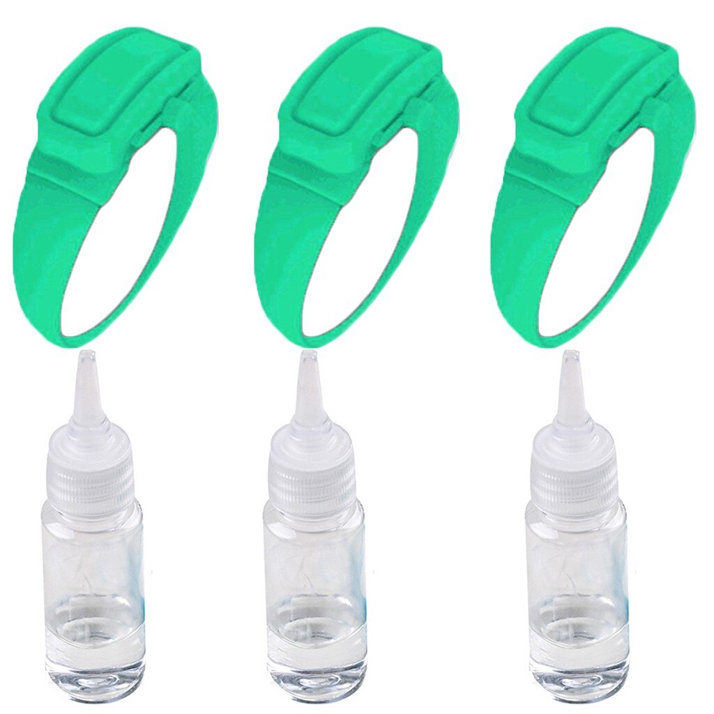 Armbånd hånd denne bærbare hånd sanitizer dispenser armbånd bærbare flydende silikone armbånd udendørs håndled wrap 817: Grøn