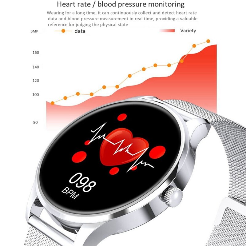 Mode Smart Horloge Dames Hartslag Bloeddruk Multifunctionele Sport Waterdicht Horloge Mannen Vrouw