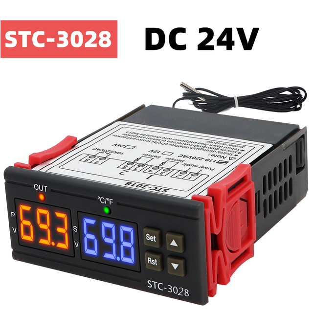 STC-3028 STC-3018 3008 Digitale Temperatuurregelaar Thermoregulator Hygrometer Thermostaat Thermometer Verstelbare Cooler Heater: 3028 24V