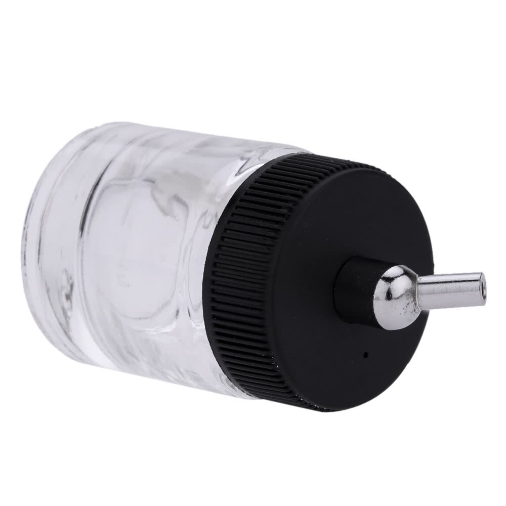 10Pcs Airbrush Glazen Flessen Air Brush Fles (Potten) met 30 ° Hoek Adapter Deksel Montage Gebruik Op Dual-Action Airbrushes