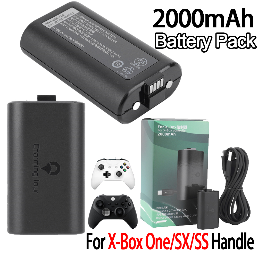 Ladekit für X-Box One/SX/SS Akku-Set mit kabellosem Griff 2000mAh Typ-C-Ladekabel wiederauf ladbarer Akku Spiel zubehör