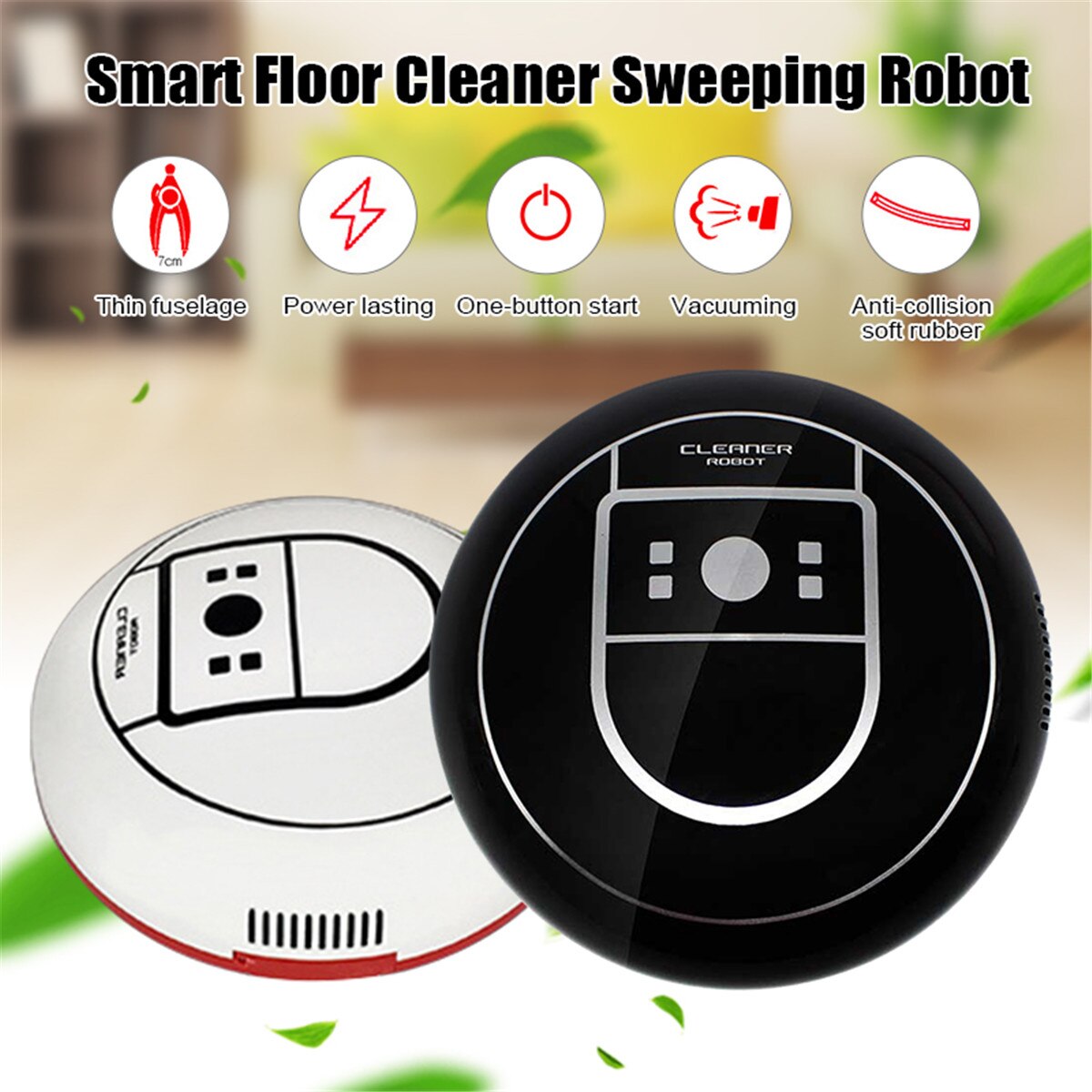 Clever Roboter Automatische Vakuum Reinigung Maschine 18cm Intelligente USB Ladung Stock Kehr Staub Fänger Teppich Reiniger für Zu Hause