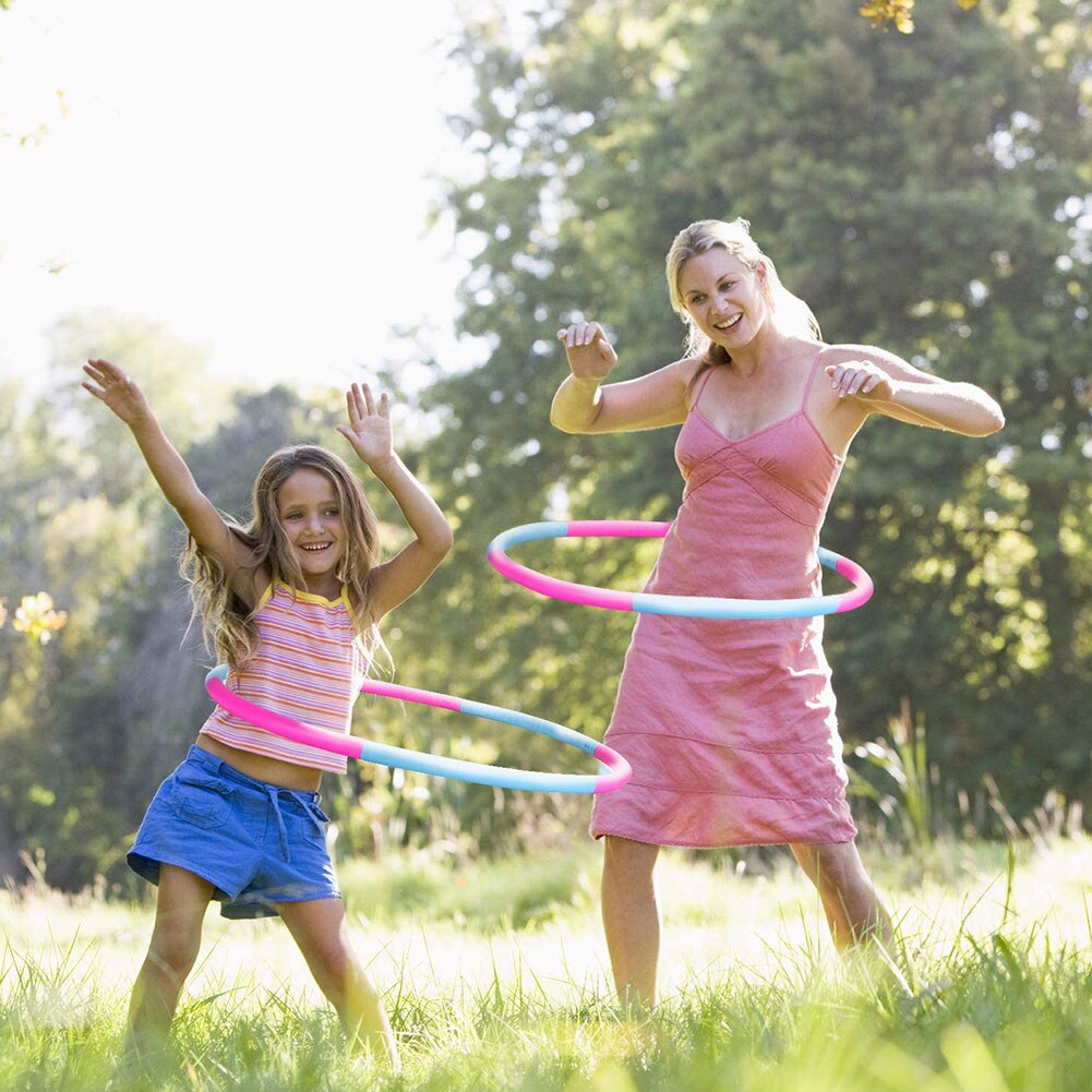 Exercise Hoop For Kids Portable Gymnastics Plastic Fitness Detachable Hoop For Children Blue Red Training Indoor Outdoor