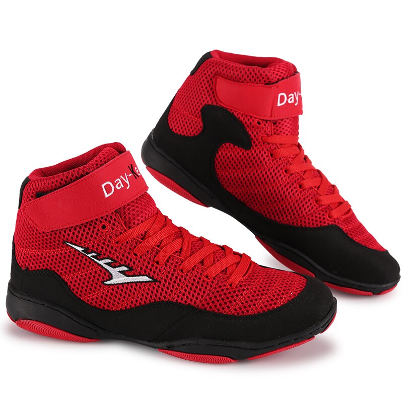 Mens Wrestling Sneaker Boxing Gear Mens Red Boots Anti-Slip Man Women Wrestling Shoes Breathable Boxing Shoes Men