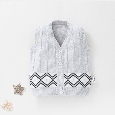 Infants Solid Comfortable Vest Waistcoat Baby Kids Comfortable Cotton Outerwear Kids Cute Casual Coat Sweater AA60784: Gray / 9M