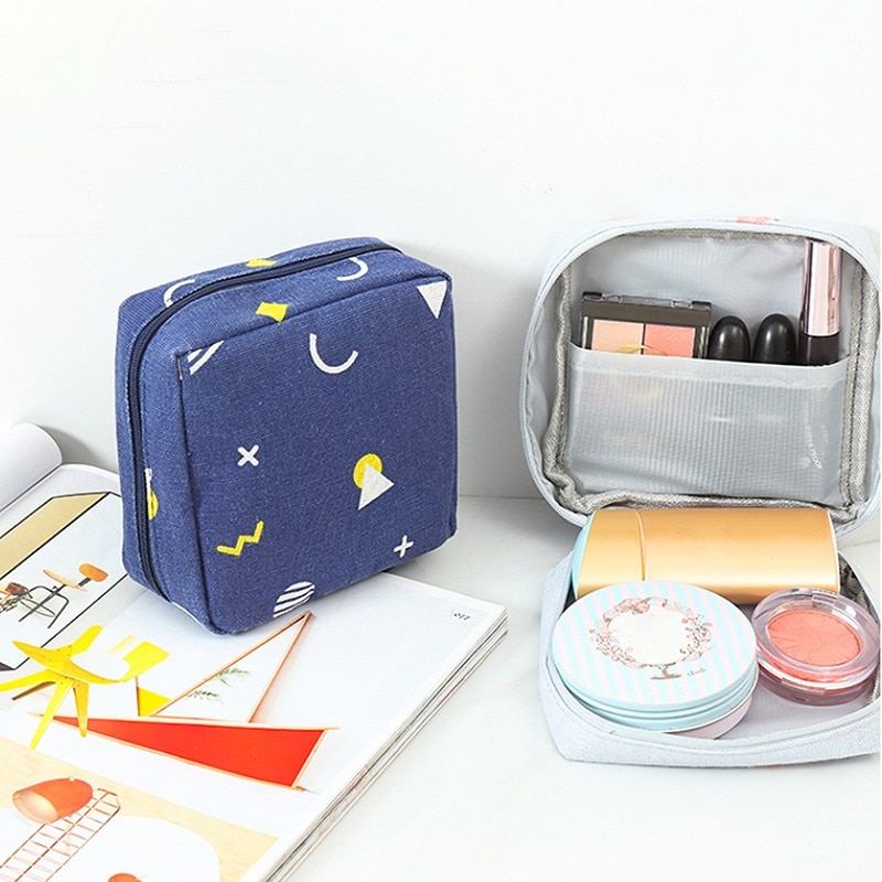 Women Girl Sanitary Pad Pouch Napkin Towel Storage Bag Credit Card Holder Coin Purse Cosmetics Headphone Case Sanitary Pouch