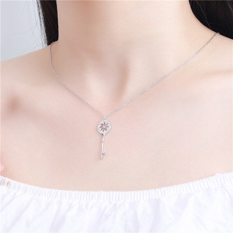 Sodrov Daisy Ketting Zon Bloem Sleutel Hanger Ketting Sieraden 925 Sterling Zilveren Ketting