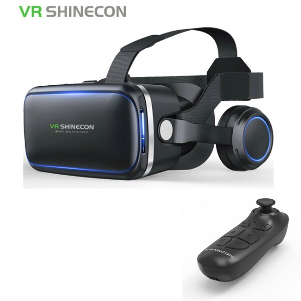 Casque Stereo Shinecon VR Kasten Virtuelle Realität Gläser 3D VR Brille Headset Helm Für Smartphone Clever Telefon Karton Google: VR Plus 888 Fernbedienung