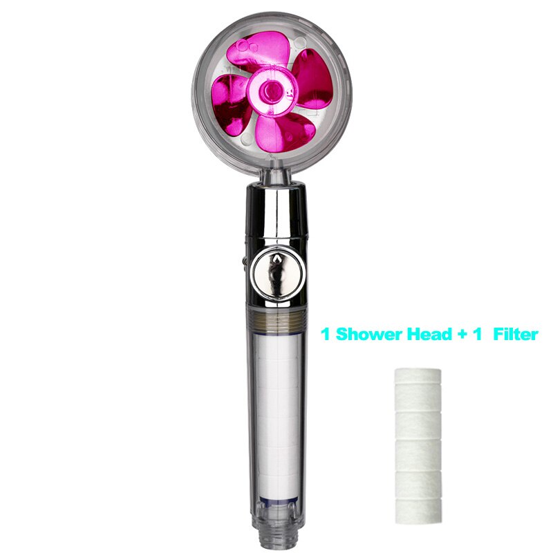 Fun Showerhead Propeller Driven Handheld High Pressure Water Saving Premium Turbocharged for Bathroom Showe Head: C