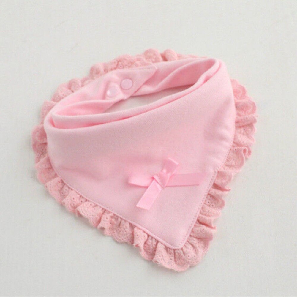 Baby Bib Meisje 100% Katoen Speeksel Handdoek Kant Boog Roze En Wit Bib Baby Meisje Leuke Leuke Bib Baby Speeksel handdoek Bib
