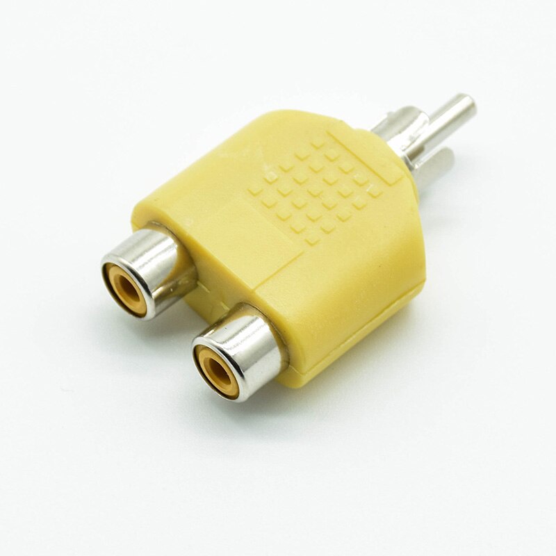 4 stks/partij RCA Y Splitter AV Audio Video Plug Converter 1 Man naar 2 Vrouwelijke Adapter Kit Lotus Kleur AV Jack RCA plug Naar Dubbele