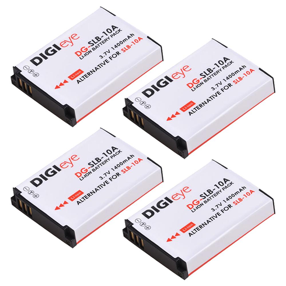 SLB-10A Batteries + Charger Kit for Samsung ES55 EX2 WB150F WB350F WB500 WB550 WB800F WB1100F WB2100 HMX-U100 HMX-U100UN: 4 battery