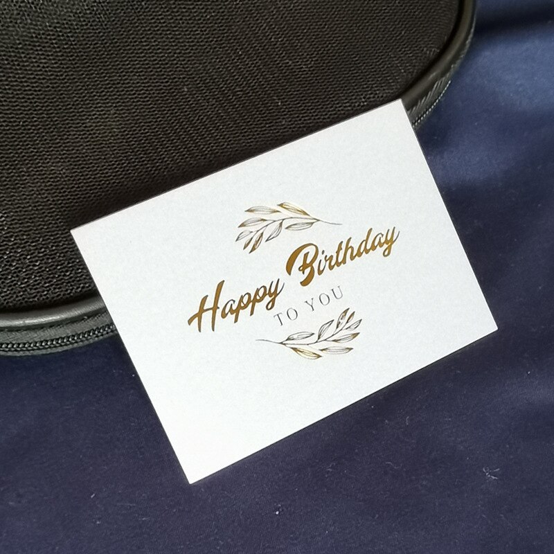 50pc små bronzing enkeltside type gratulasjonskort takkekort bryllup bursdagsfest invitasjoner blomsterbutikk blankt kort: Hvit gratulerer med dagen