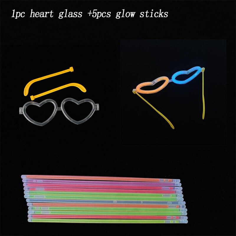 Varillas luminosas de colores combinados, gafas de juguete, diademas, pulseras, accesorios fluorescentes para decoración de fiestas, festivales y bodas: set2