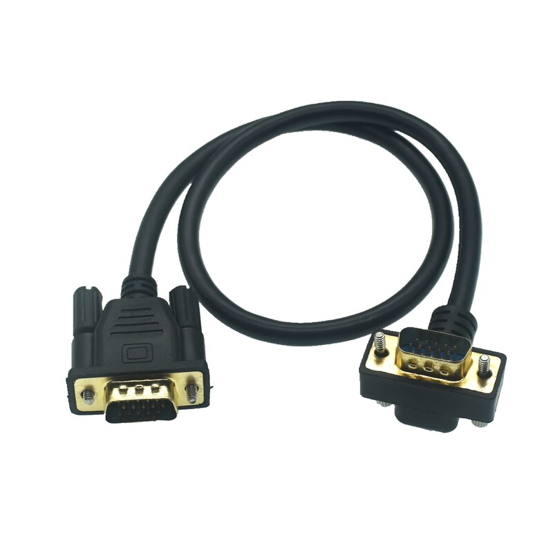 10M 5M 3M 0.5M 90° VGA Monitor Right Up &amp; Down Angle Male To Straight Male Adapter Cable For Projector Computer Monitor HDT
