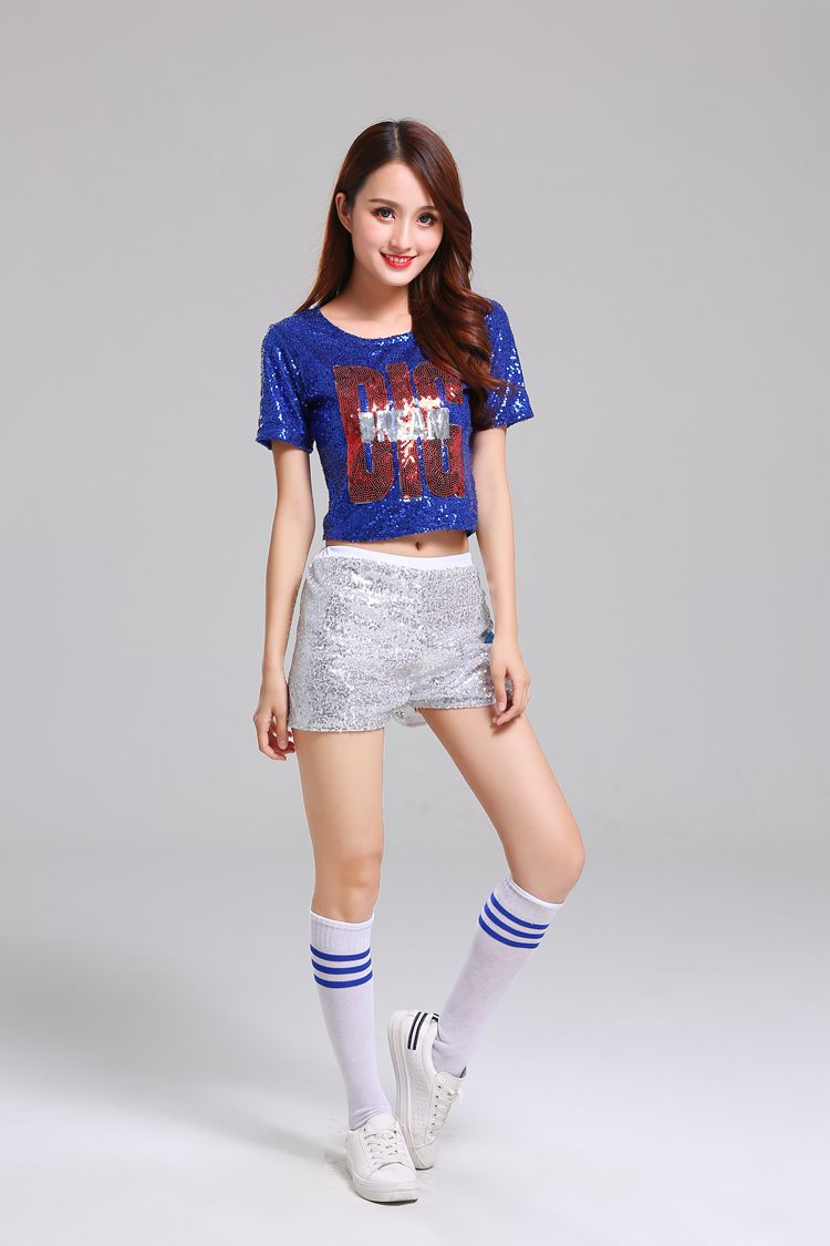 Sexy Sequin Cheerleading Kostuum Kleding Voetbal Rugby Basketbal Cheer Team Meisje Cheerleading Uniformen Dance Stage Performance