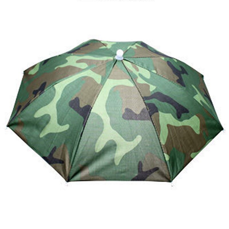 Sammenleggbar regnutstyr fiske lue hodeplagg paraply til fiske fotturer Strand lokk hode hattemaker utendørs camping: Kamuflere