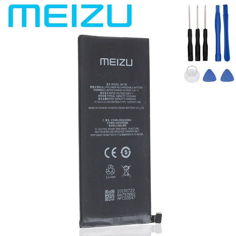 Meizu 100% Originele BA793 3510 Mah Productie Batterij Voor Meizu Pro 7 Plus Mobiele Telefoon Batterij