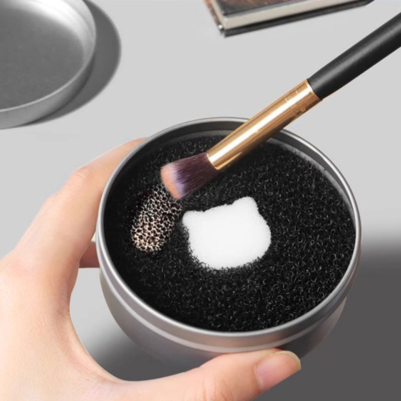 Make-up Pinsel Reiniger Schwamm Entferner Farbe Off Aktivkohle Schwamm Schnelle Reinigung Pulver Werkzeug Kosmetik Pinsel Trockenen Waschen Box