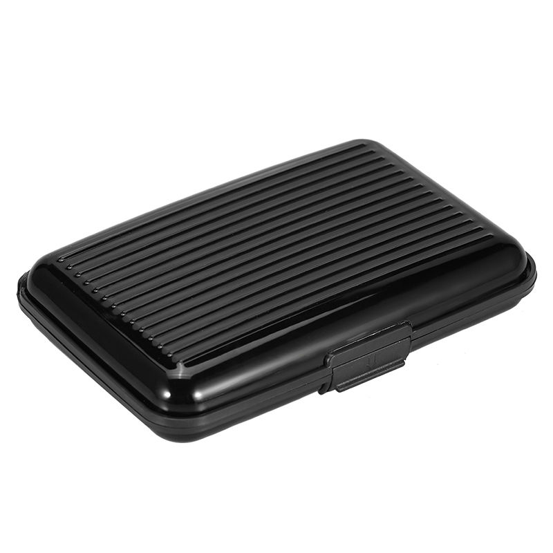 En aluminium En Métal Carte Bancaire Blocage Étui Rigide Hommes Femmes Portefeuille Carte de Crédit Anti-rfid BALAYAGE Protéger Titulaire Porte-Carte Femelle: Black