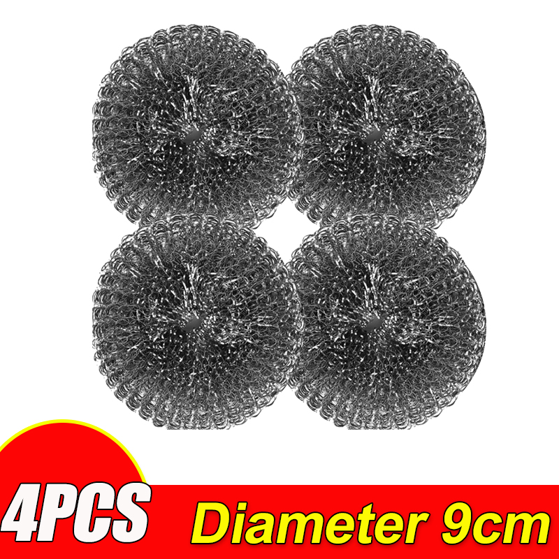 Stainless Steel Pot Brush With Handles Dishwashing Wire Ball Heavy Duty Metal Scrubber For Dishes Pan Household Cleaning Tools: army green