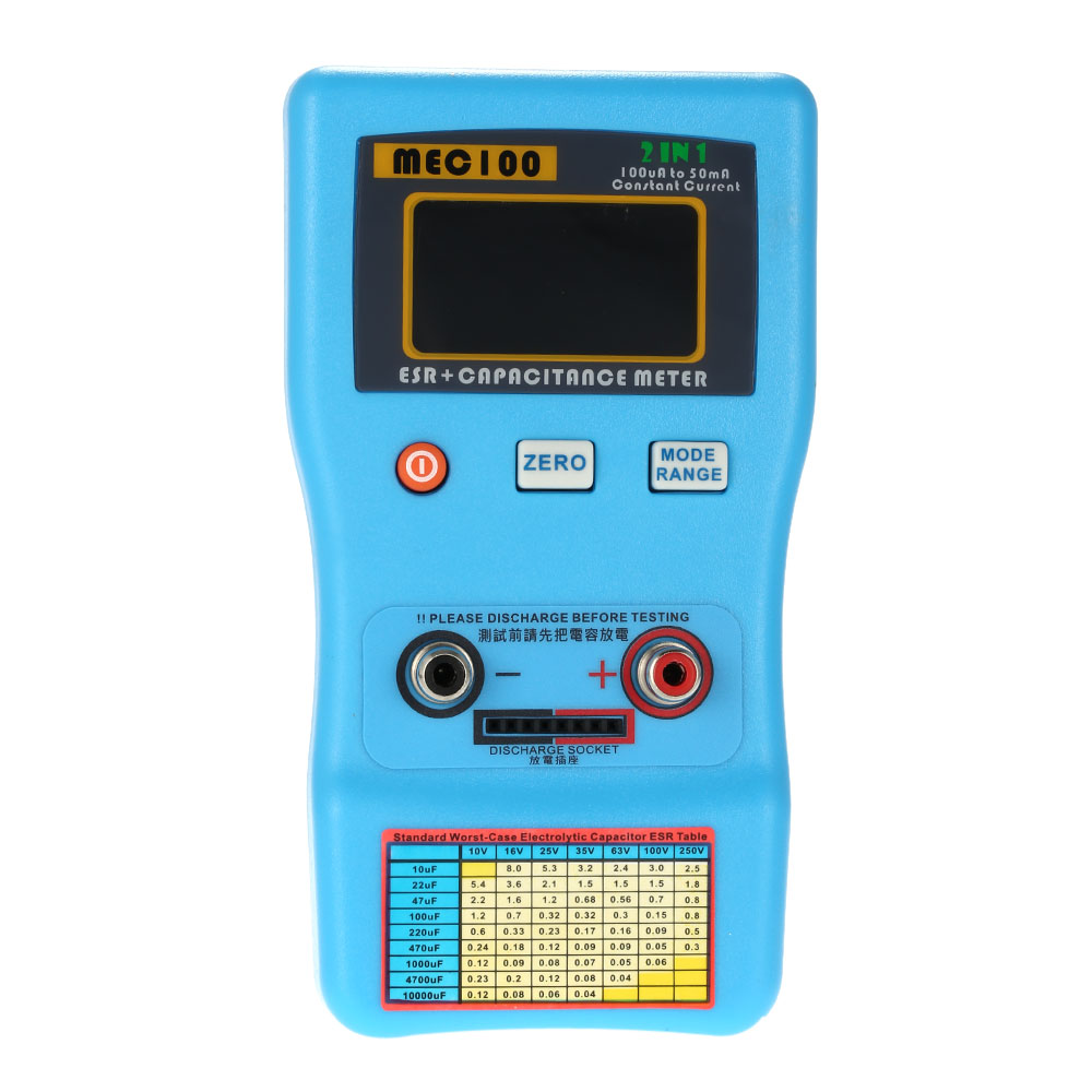2 in 1 digital auto-ranging kondensator esr meter kapacitans tester intern modstandsmåling med smd test clips