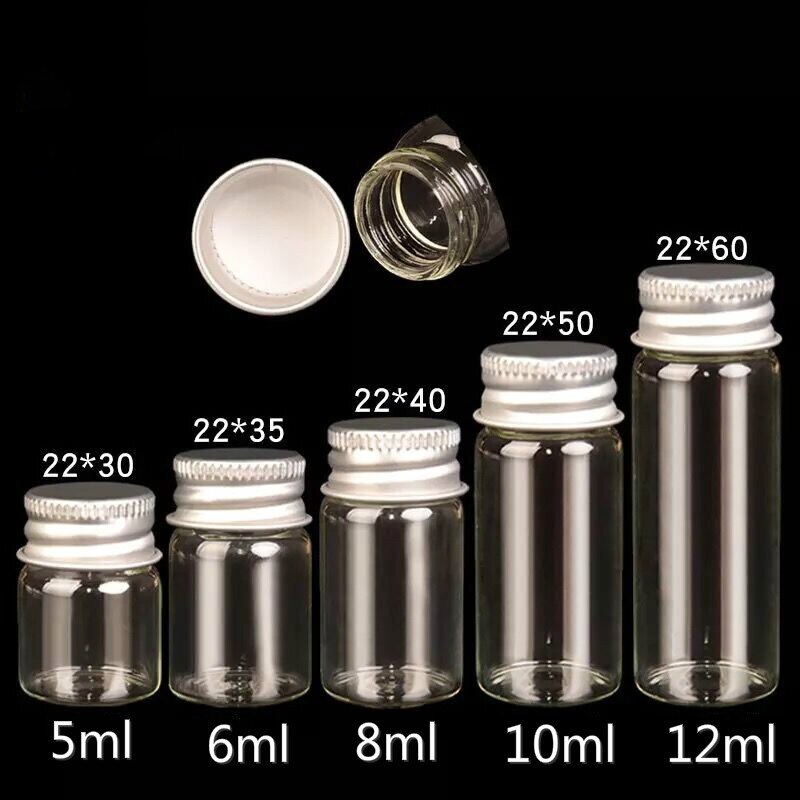 5 STUKS 22*30mm 5ml Tiny Kleine Clear Flessen Glazen Flesjes Potten Met Schroef Caps Voor Bruiloft thuis Decoratie Kerstcadeaus