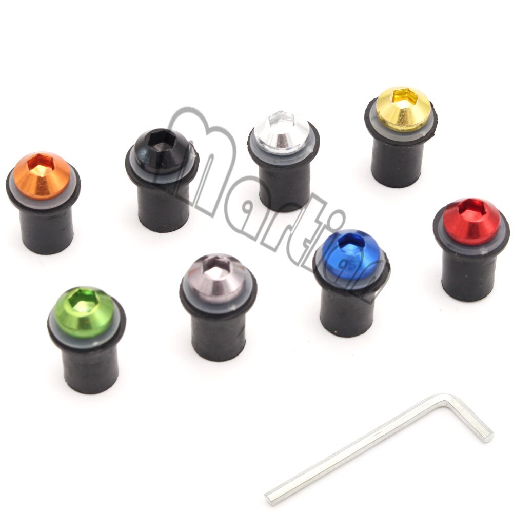 Tornillos para parabrisas de motocicleta, Kit de tornillos y tuercas de 5mm para SUZUKI Hayabusa GSR 600/750 GSXR 600/750 SV 650 SV65, 10 unidades